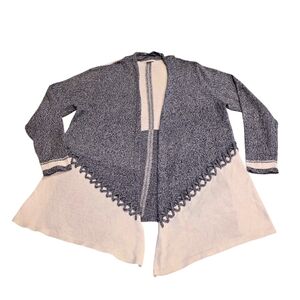 C Est 1946 Navy Blue & Cream Long Sleeve Cardigan 18-20W